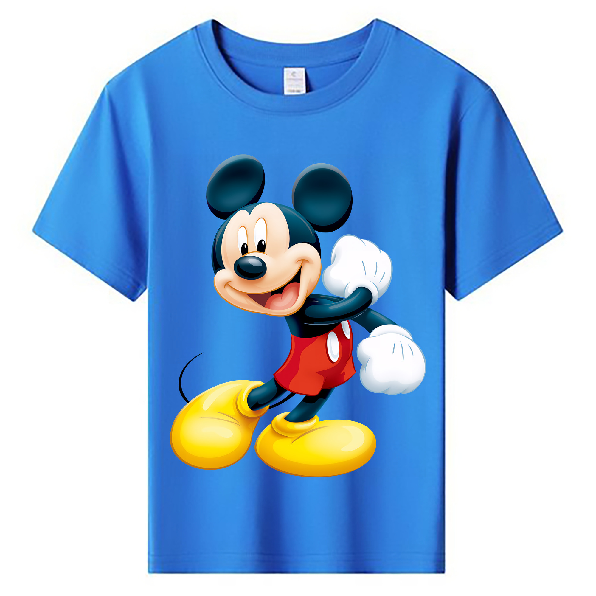 （画像用） ミッキーマウス Mickey Mouse 綿100％キッズTシャツ（フロントプリント）